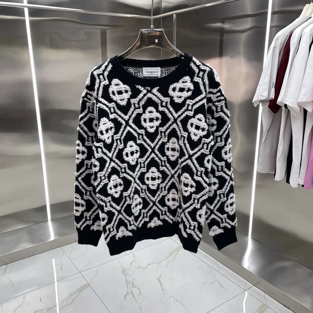 Casablanca Knit Sweater Geometric Skull Pattern