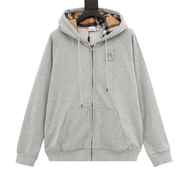 Burberry Zip-Up Hoodie Check Lining