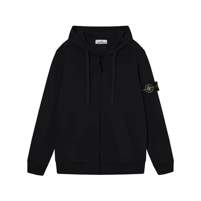 Stone Island Zip-Up Hoodie Compass Badge