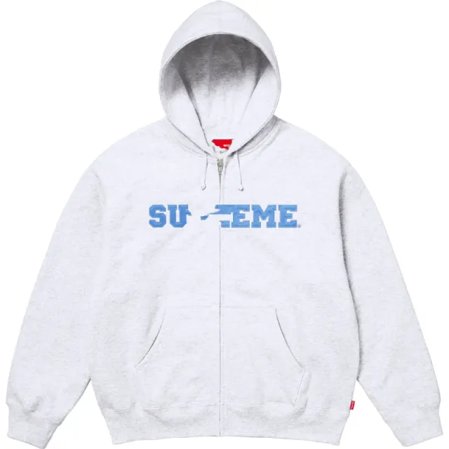 Supreme Zip-Up Hooded Sweatshirt Blue Box Logo