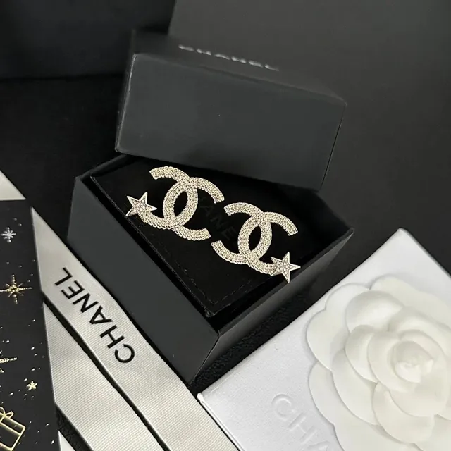 Chanel CC Star Earrings Crystal-Embellished