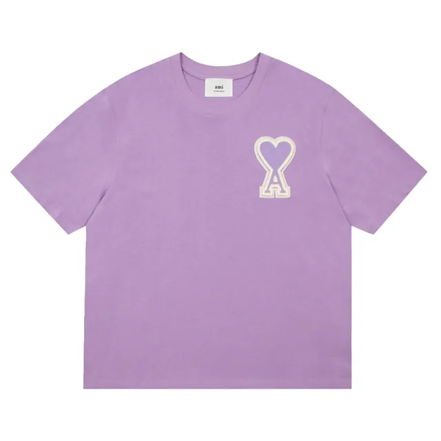 AMI Paris Heart Logo T-Shirt Embroidered Heart A