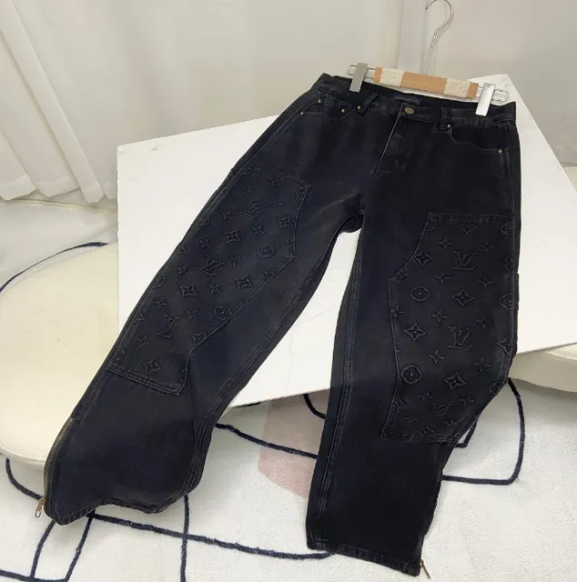 Louis Vuitton Monogram Jeans Embroidered Logo