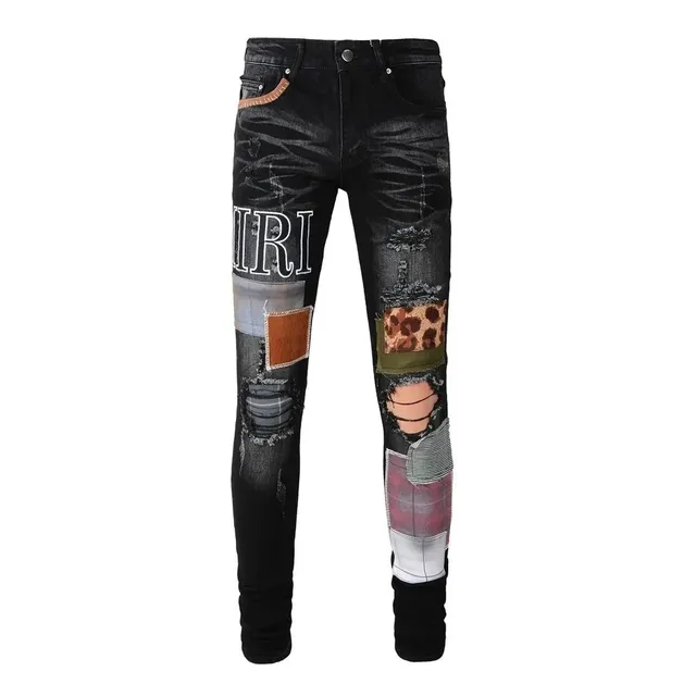Amiri Distressed Patchwork Jeans Multi-Patch