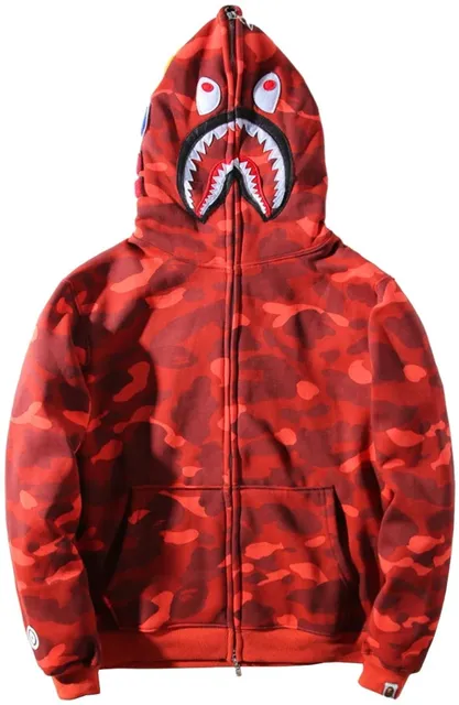 BAPE Shark Hoodie Red Camo