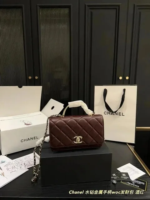 Chanel 19 Quilted Leather with Crystal CC