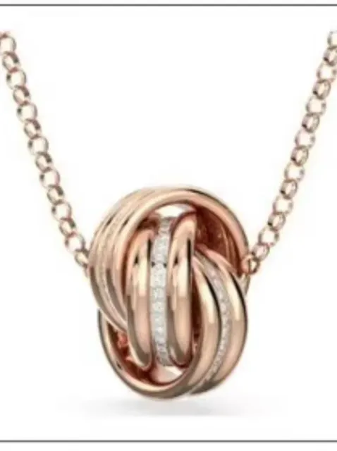 Rose gold three-ring necklace