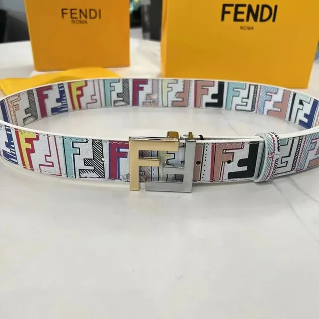 Fendi FF Logo Belt Multicolor Print
