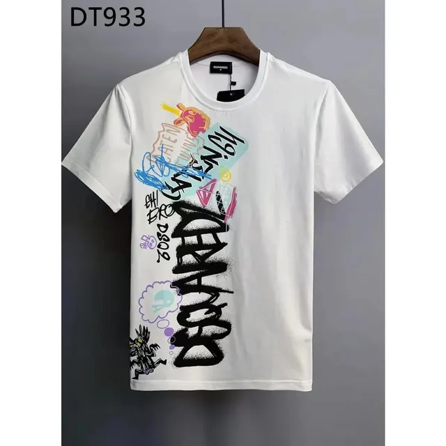 Dsquared2 Graphic T-Shirt Multicolor Spray-Paint Print