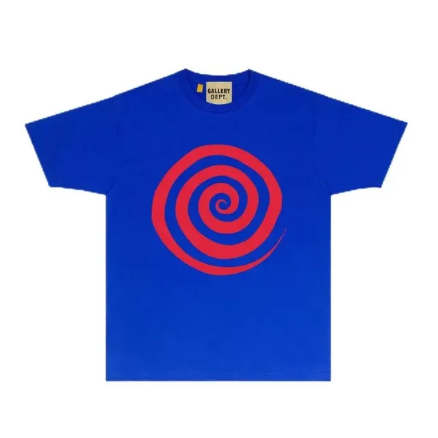 Gallery Dept. Spiral Graphic Tee Royal Blue with Red Spiral Print