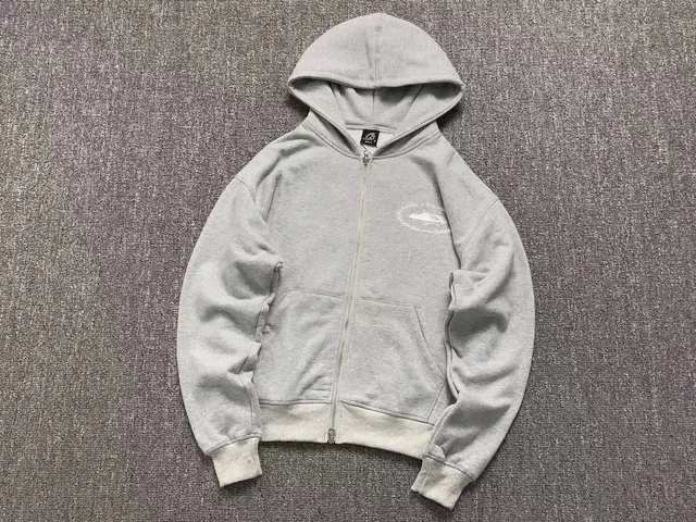 Corteiz Zip-Up Hoodie Heather Grey