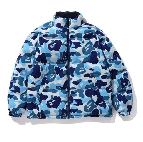 BAPE Shark Puffer Jacket Blue Camo