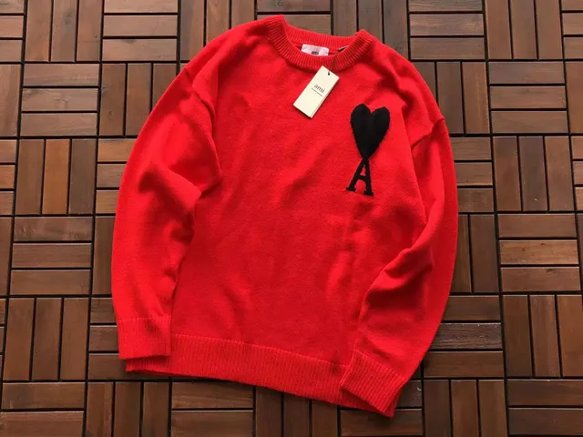 AMI Paris Crewneck Sweater Heart Logo