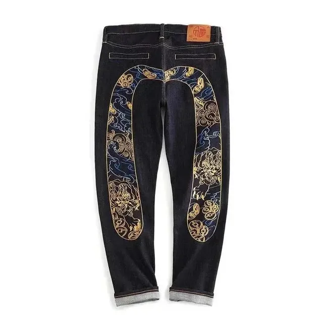 Evisu Fukuro Pants Dragon Embroidery