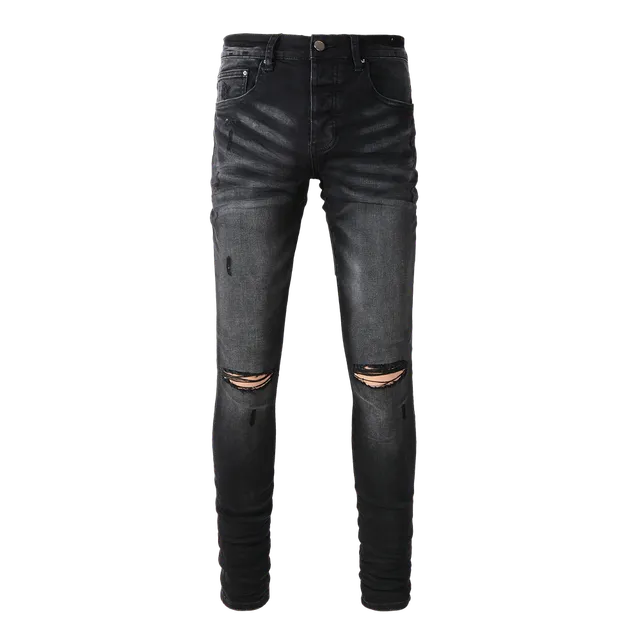 Ripped Skinny Jeans Distressed Black