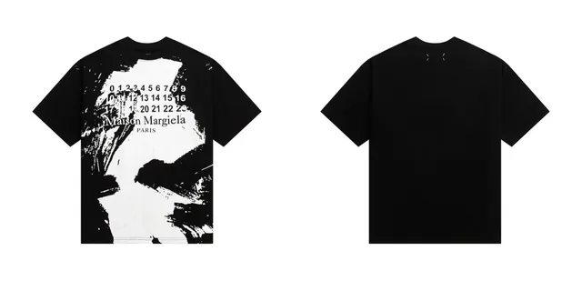 Maison Margiela T-Shirt Paint Splatter Number Print