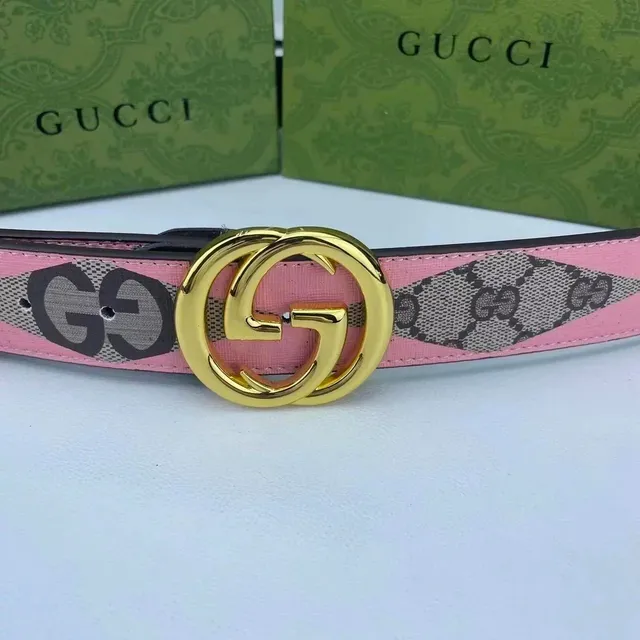 Gucci Horsebit 1955 Belt GG Supreme Pink