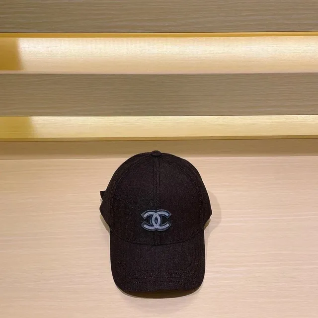 Chanel Baseball Cap Denim with CC Logo