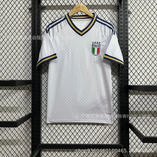 Adidas Italy 1990 Home Replica Jersey White with Navy/Gold Trim