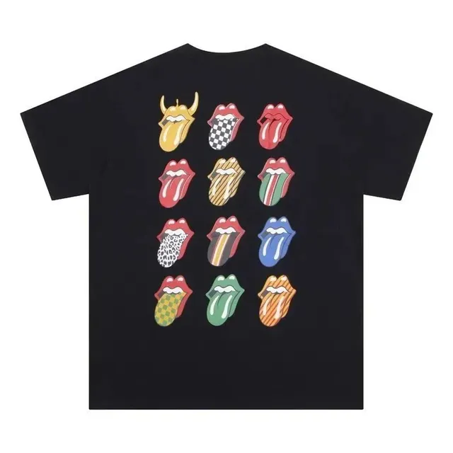 The Rolling Stones T-Shirt Tongue Print Grid