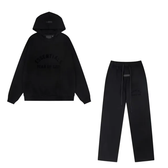 Fear of God Essentials Essentials Hoodie and Joggers Set Black Logo