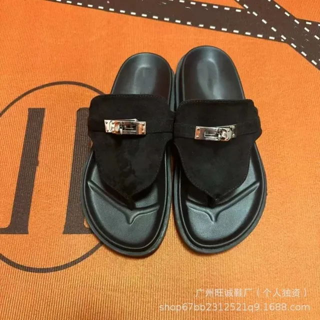 Hermès Oran Sandal Suede with Palladium Hardware