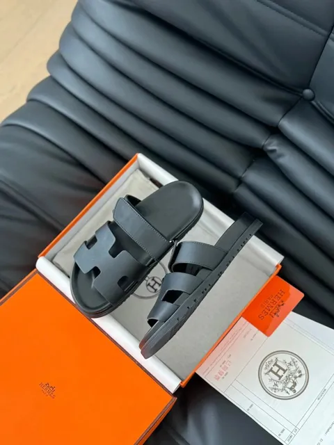 Hermès H Slide Sandal Black