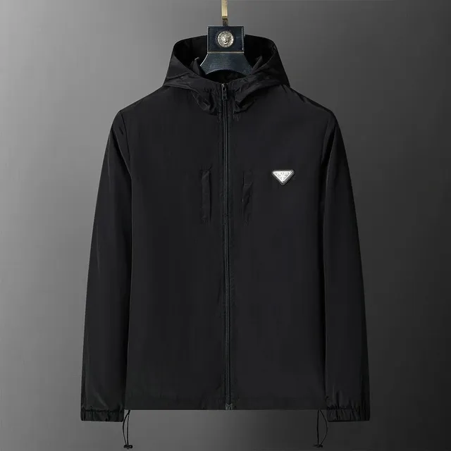 Prada Nylon Hooded Jacket Logo Patch