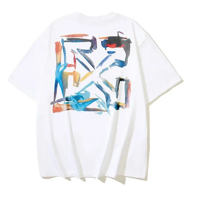 Off-White Graphic T-Shirt Abstract Paint Print