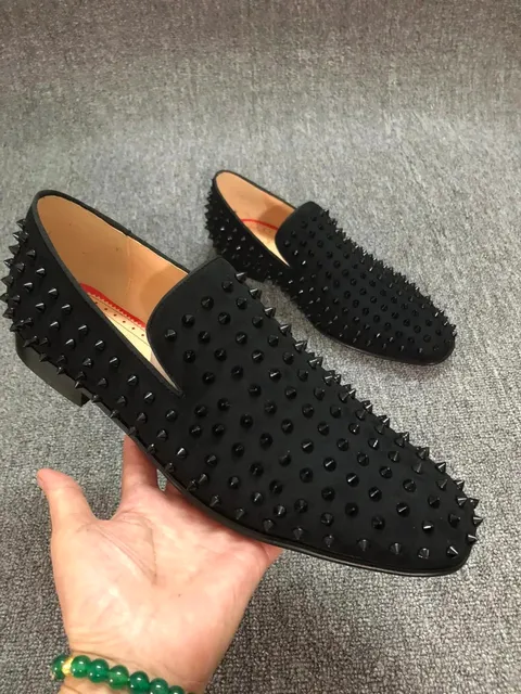 Christian Louboutin Spiky Loafer Studded Suede