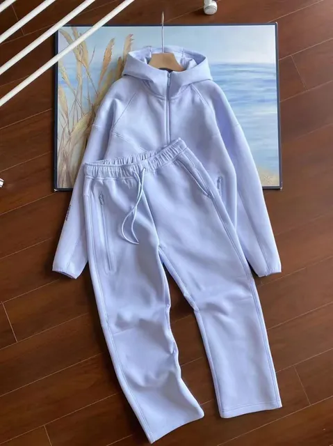 Nike Tech Fleece Hoodie and Joggers Light Cloud White