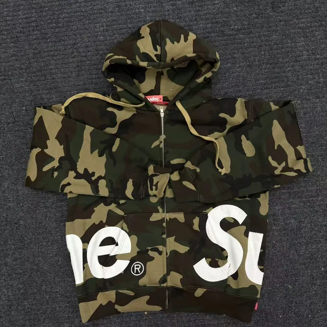 Supreme Zip-Up Hoodie Camo