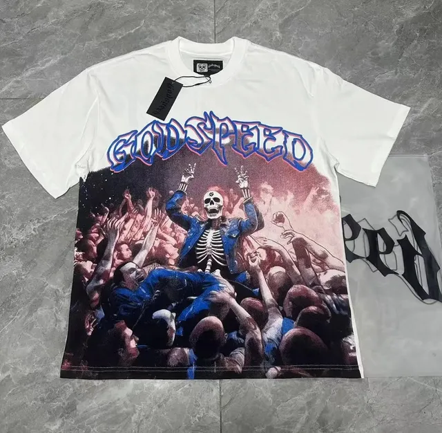 Corteiz Graphic Tee Godspeed Skeleton Print