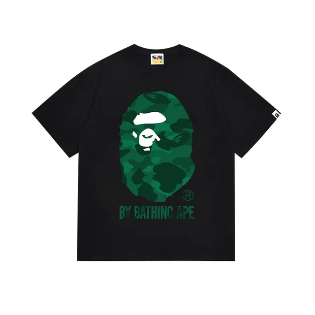 BAPE Shark Tee Green Camo Ape Head