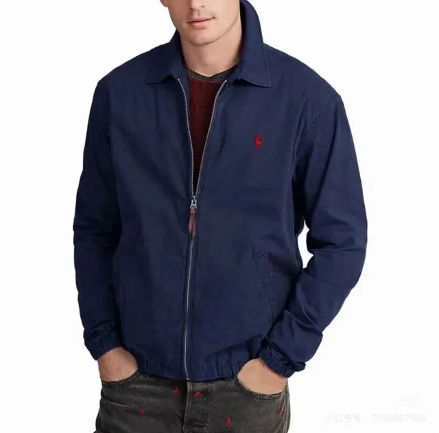 Polo Ralph Lauren Classic Fit Cotton Jacket Navy with Red Pony