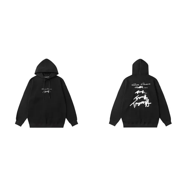 Rick Owens Hooded Sweatshirt Signature Script Print