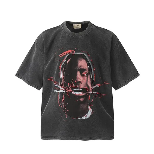Travis Scott Graphic Tee Cactus Jack Print