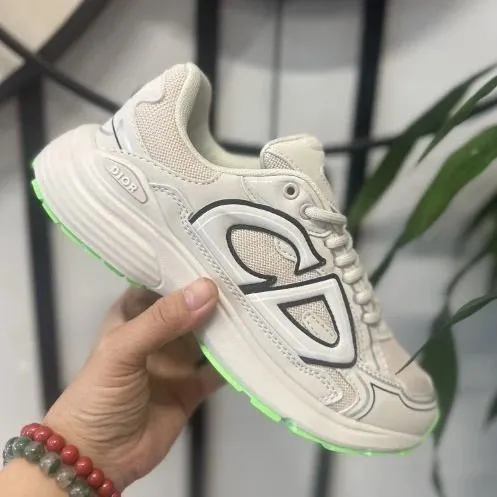 Dior B22 White with Neon Green Sole