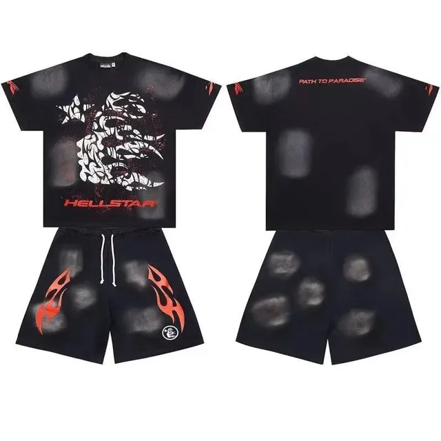 Hellstar Shorts Set Flame Graphic
