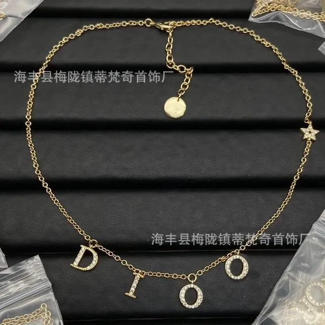Dior Dior项链 Crystal Letter Pendant
