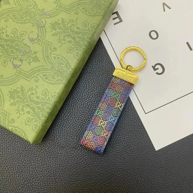 Gucci GG Marmont Keychain Multicolor Webbing