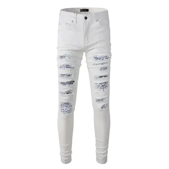 Amiri Ripped Jeans Distressed Bandana Print