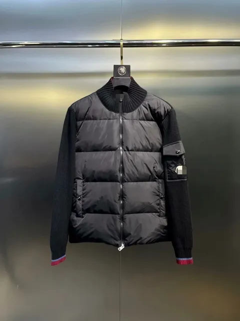 Versace Knit-Sleeve Puffer Jacket Medusa Logo