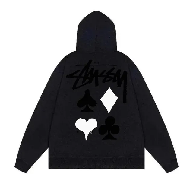 Stüssy Hooded Sweatshirt Playing Cards Graphic