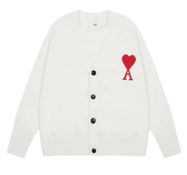 AMI Paris Cardigan Red Heart Logo