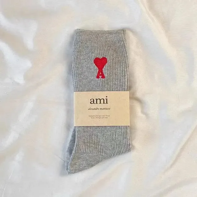 AMI Paris Logo Sock Heart Logo