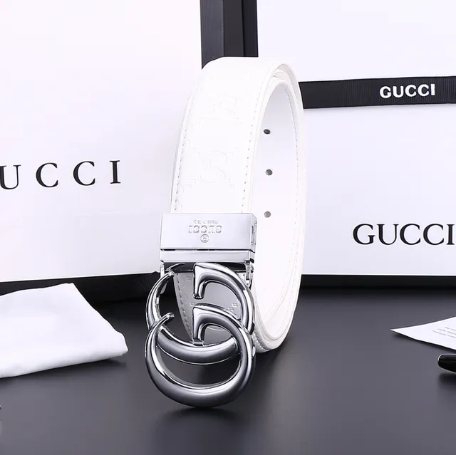 Gucci Horsebit 1955 Belt White Leather with Double G Buckle