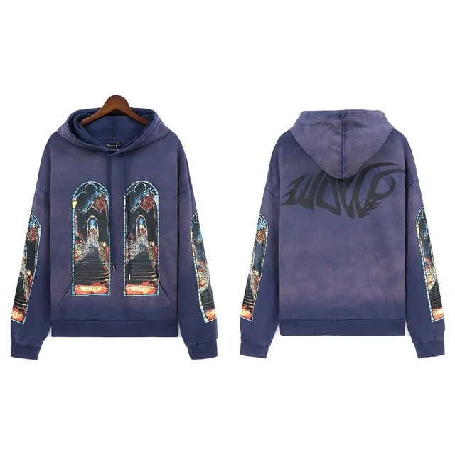 Sp5der Hooded Sweatshirt Stained Glass Print