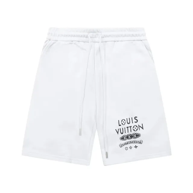 Louis Vuitton Logo-Print Shorts White with Black Graphic