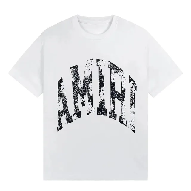 Amiri Arch Logo T-Shirt Distressed Black Print